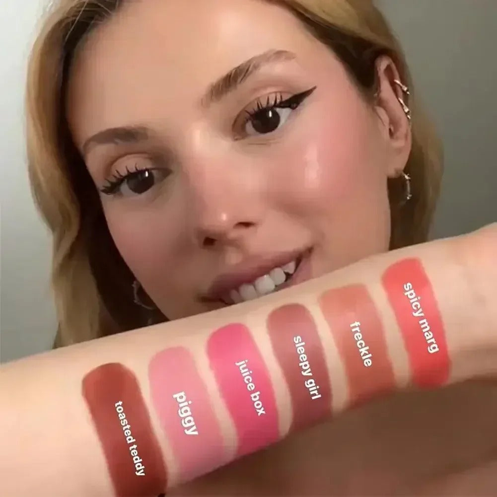 2-in-1 “PiggyGlow” Cream Blush - Lips & Cheeks, Long-Lasting Natural Effect